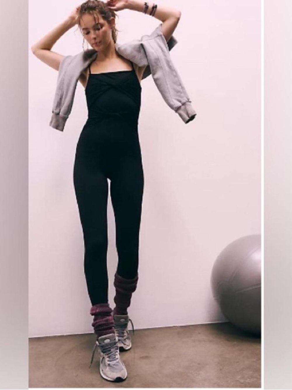 Free People Movement Black Strapless Jumpsuit
